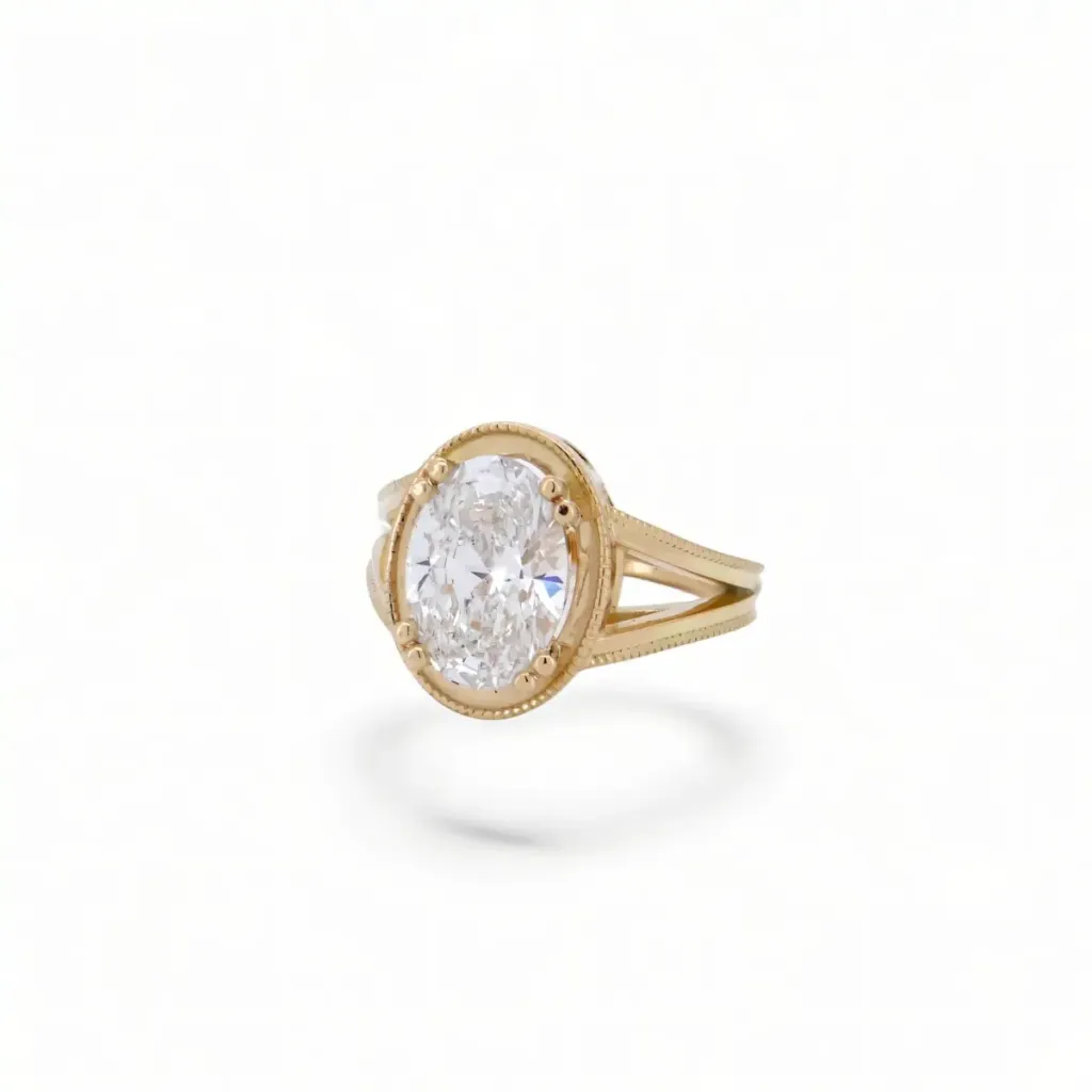 Bague or jaune 18 carats et diamant de 3 carats