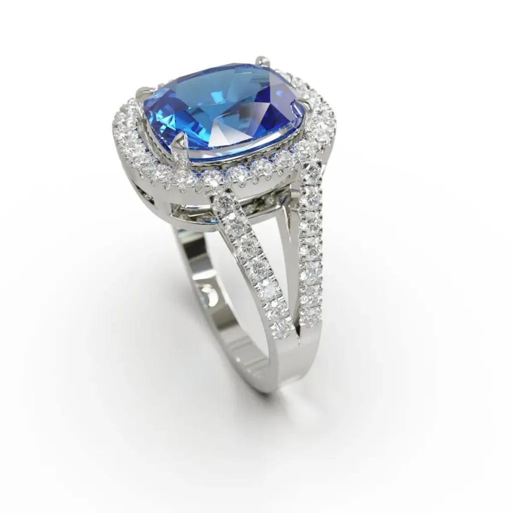 Rendu 3D d’un dessin de bague sur mesure