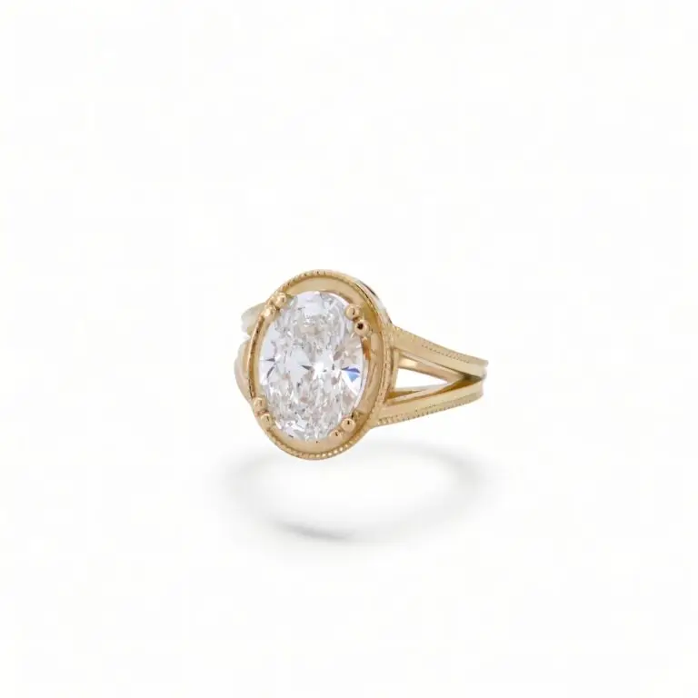 bague solitaire diamant de laboratoire 3 carats avec certificat monture en or jaune 18 carats