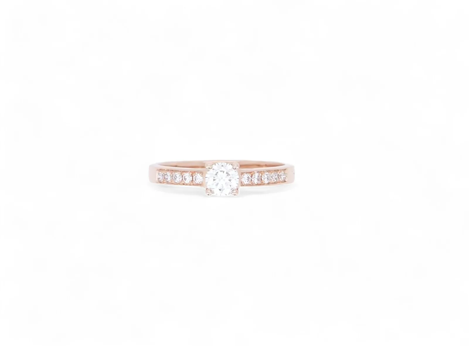 bague diamants et or rose 18 carats vue de desssus