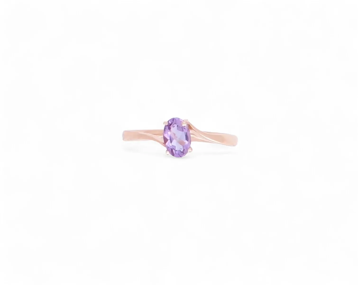 bague or rose et amethyste