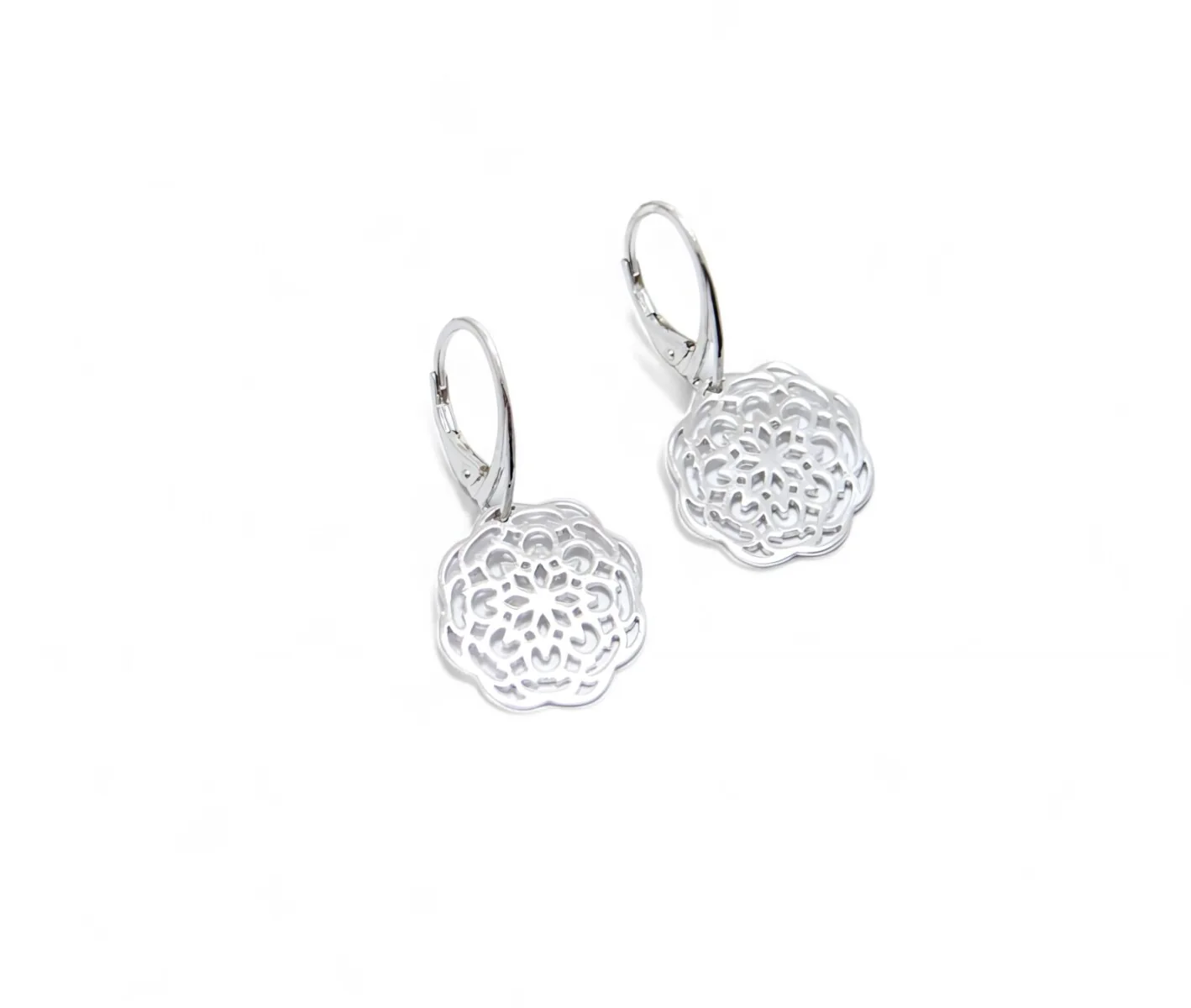 boucles d oreilles rosace en argent 925/1000 -ème