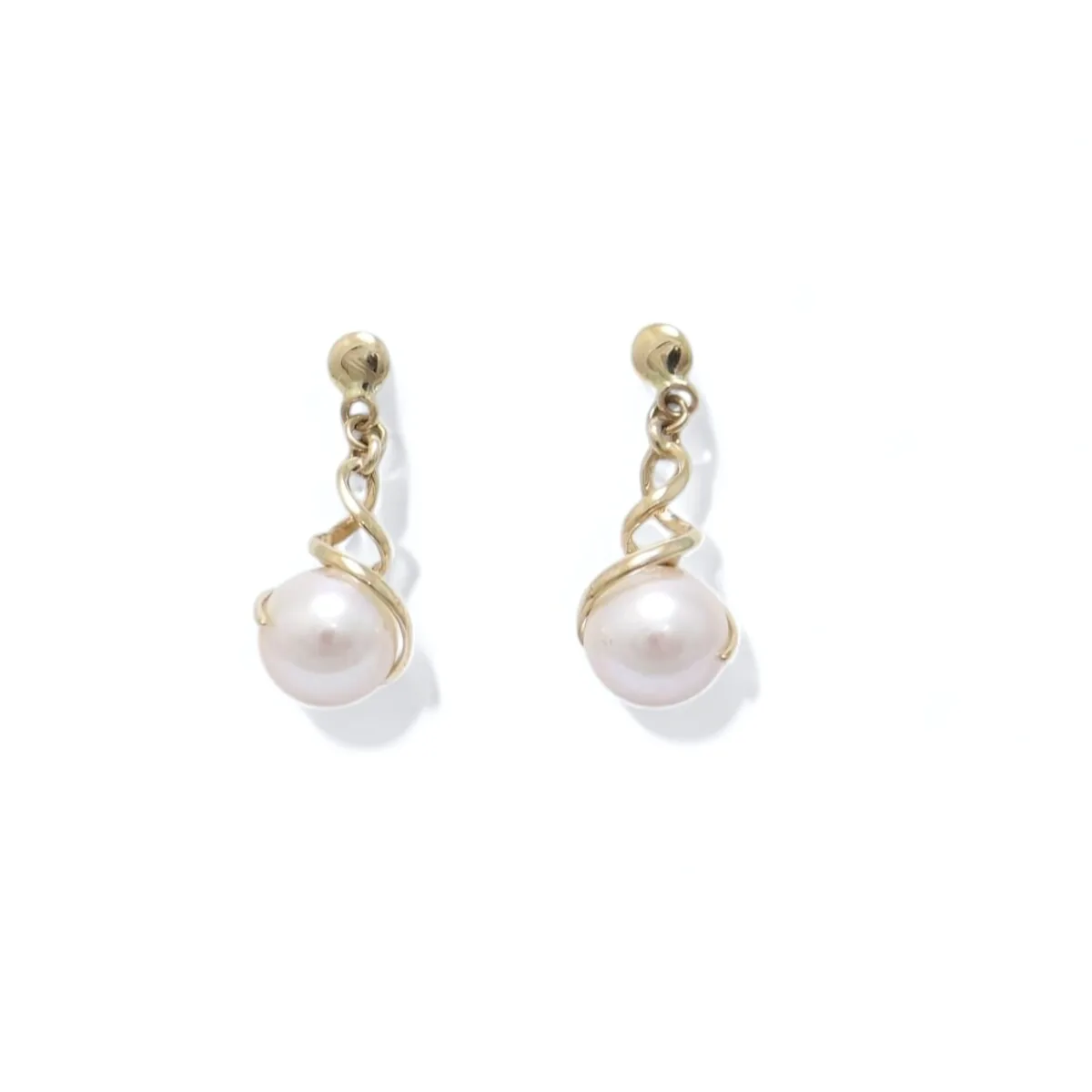 boucles d oreilles perle de culture blanche ronde 5 mm monture or jaune