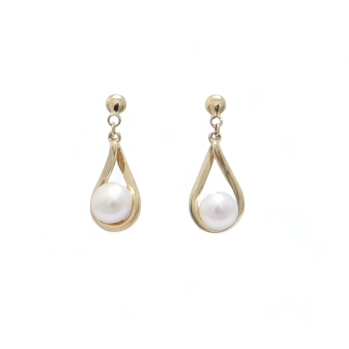 boucles d oreilles or et perle de culture blanche