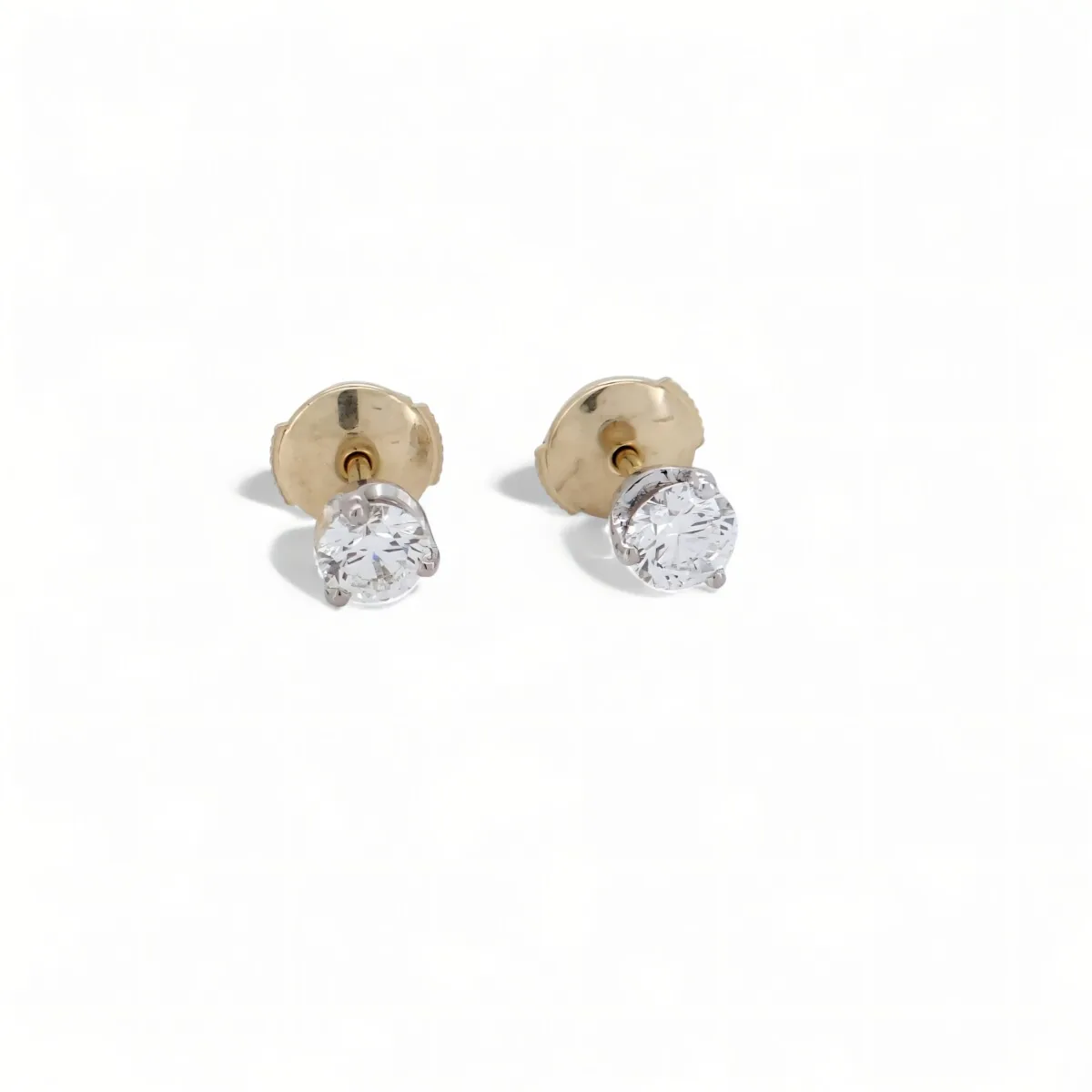 boucles d oreilles diamants puce d oreilles or 18 carats d occasion