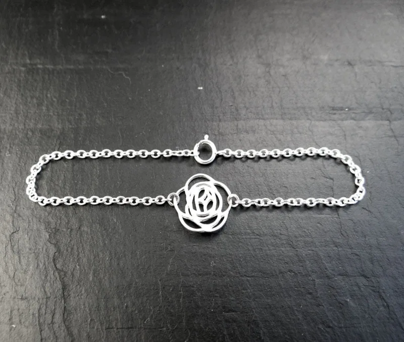 bracelet argent et rose