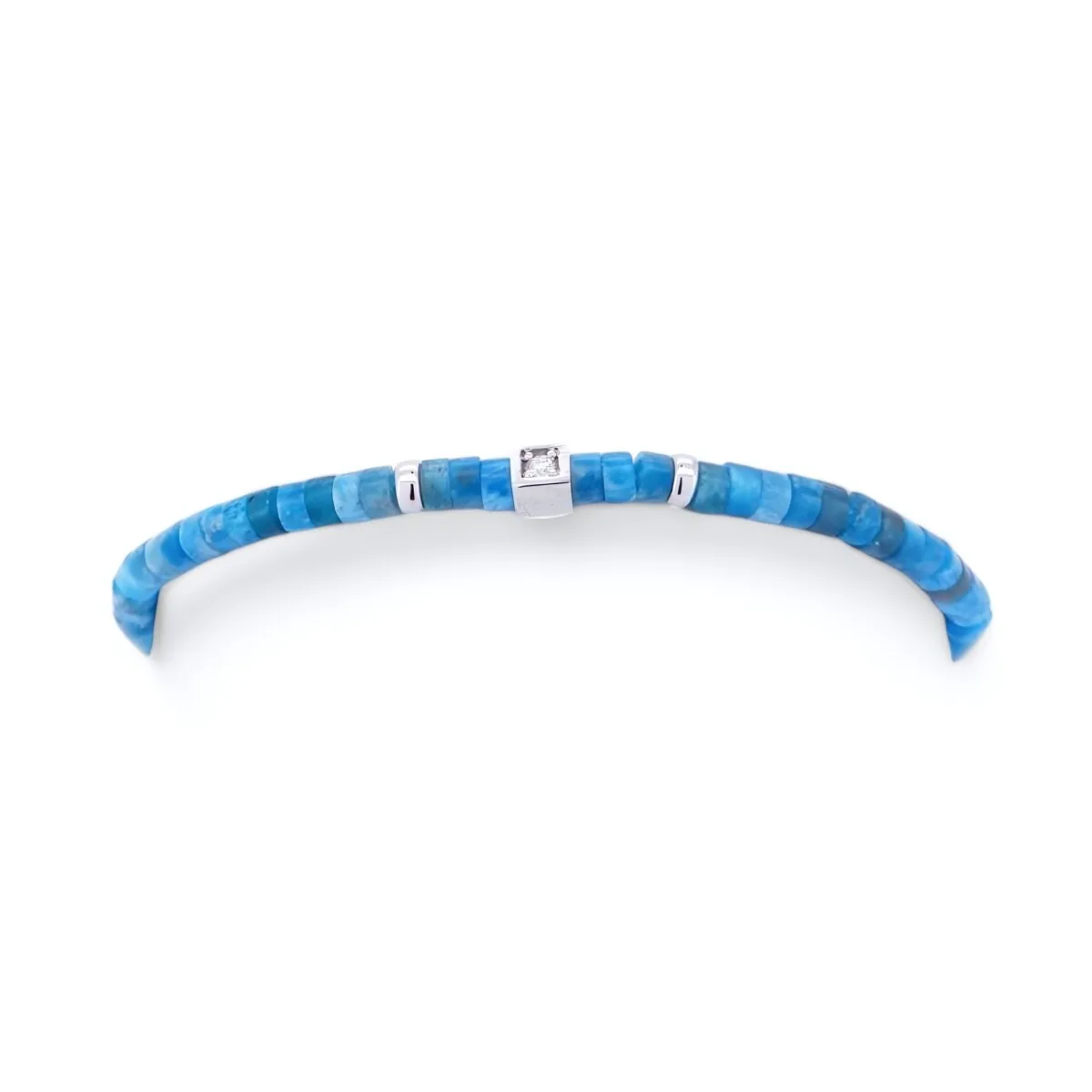 Bracelet luxe en diamant, perles heshi et azurite – création joaillière sur mesure