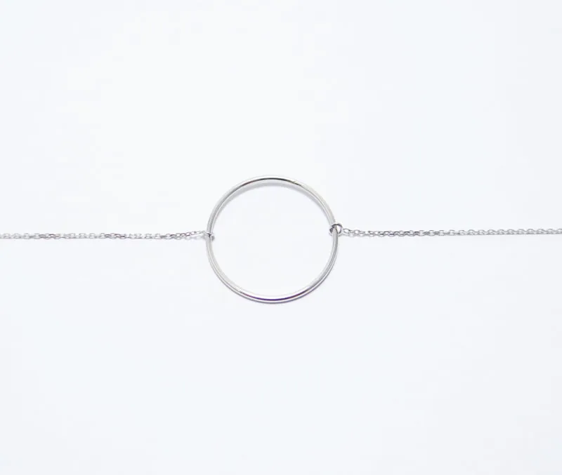 bracelet cercle en or blanc 18 carats
