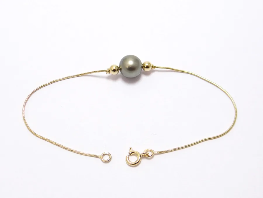 bracelet perle de tahiti en or jaune 18 carats