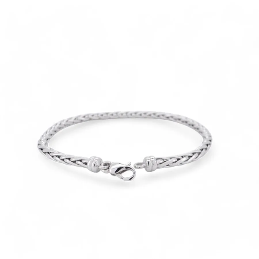 bracelet maille palmier en or blanc 18 carats