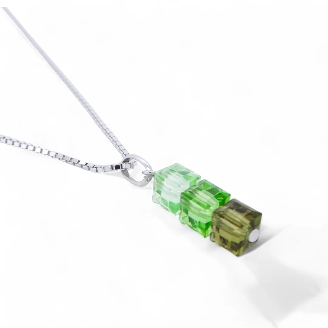 colliercristal swarovski cube couleur verte