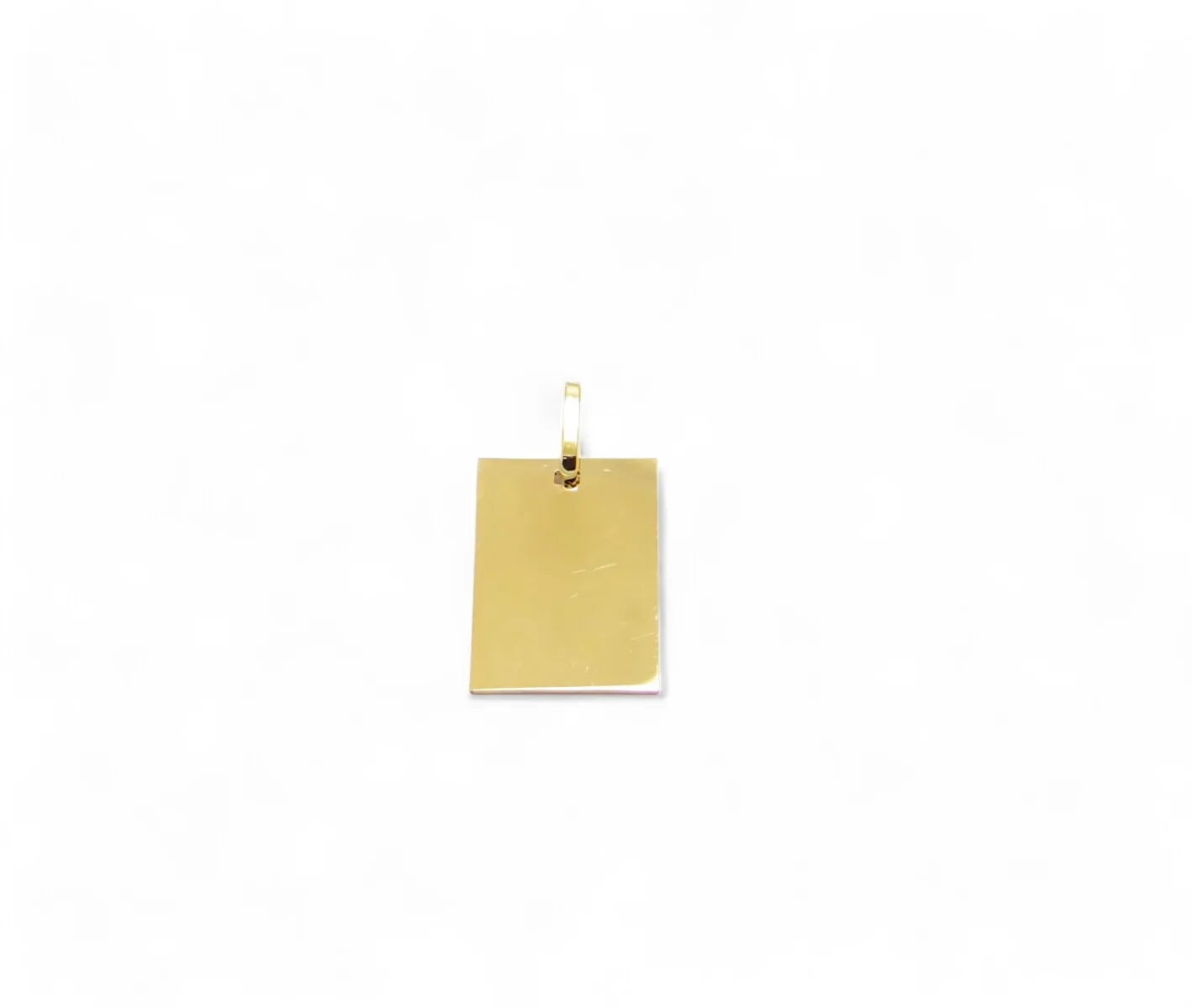 jeton pendentif rectangle en or jaune 18 carats