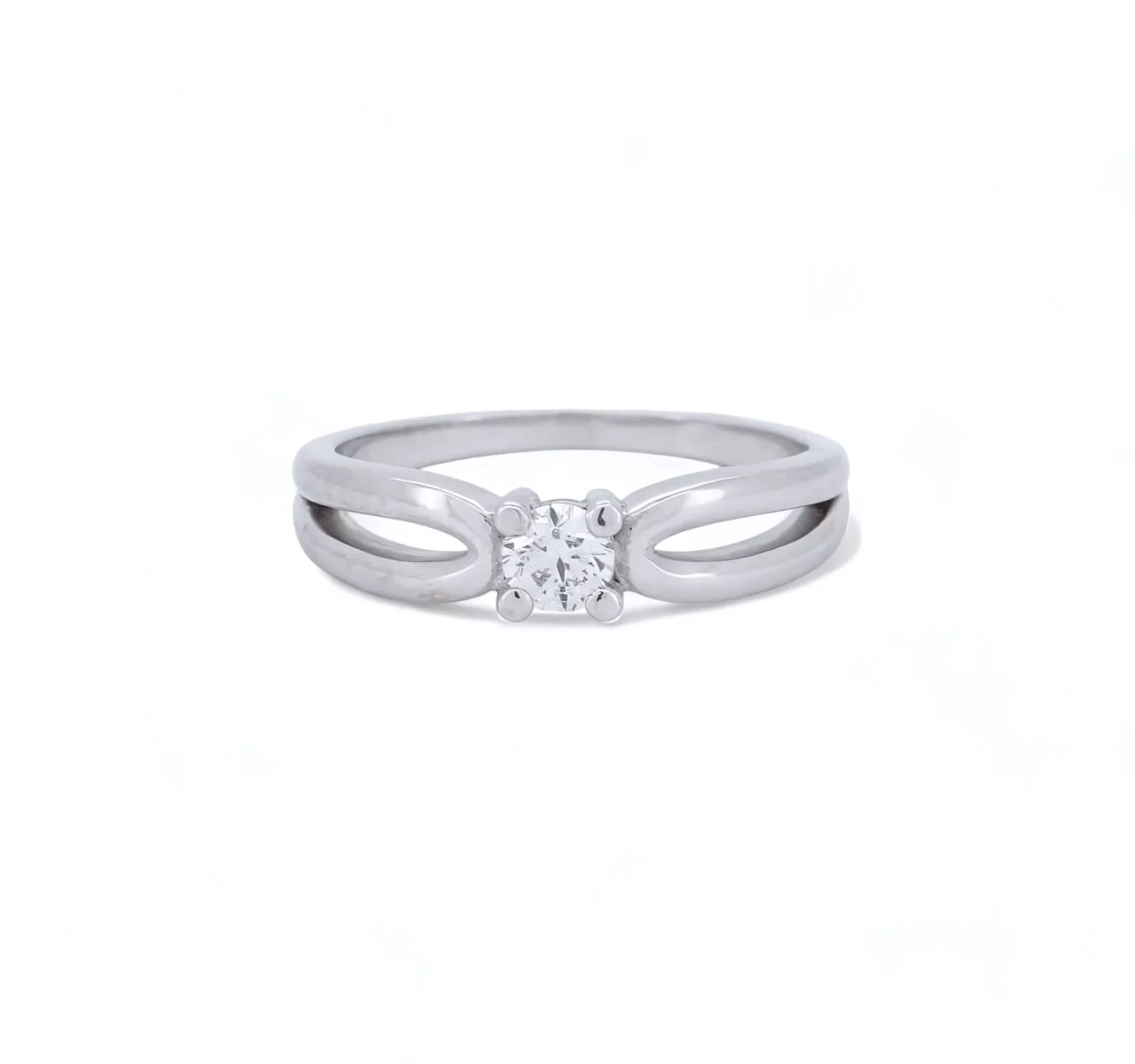 SOLITAIR DIAMANT OR BLANC 18 CRATS