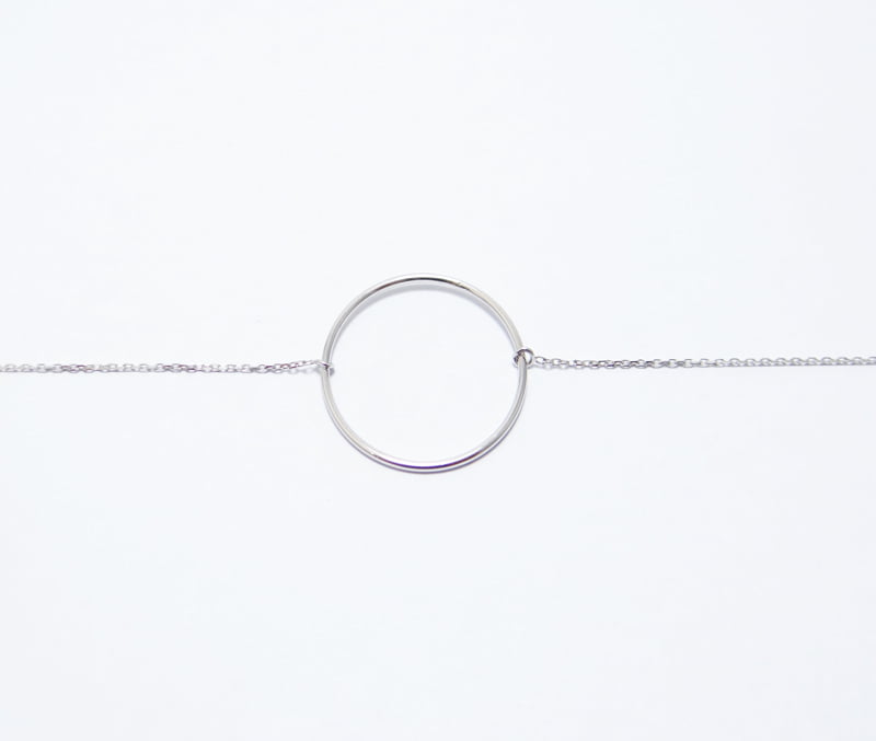 bracelet cercle en or blanc 18 carats