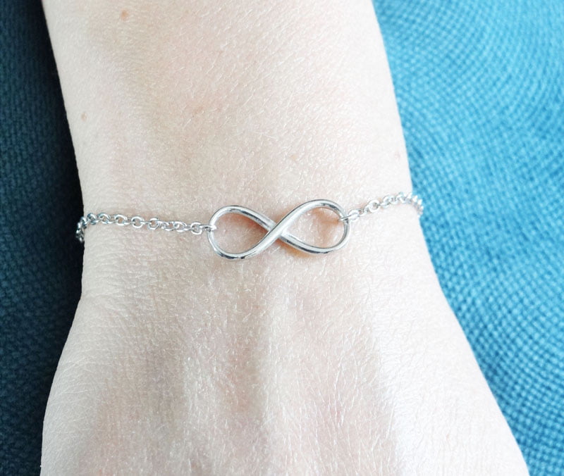 bracelet argent 925 motif nœud infini