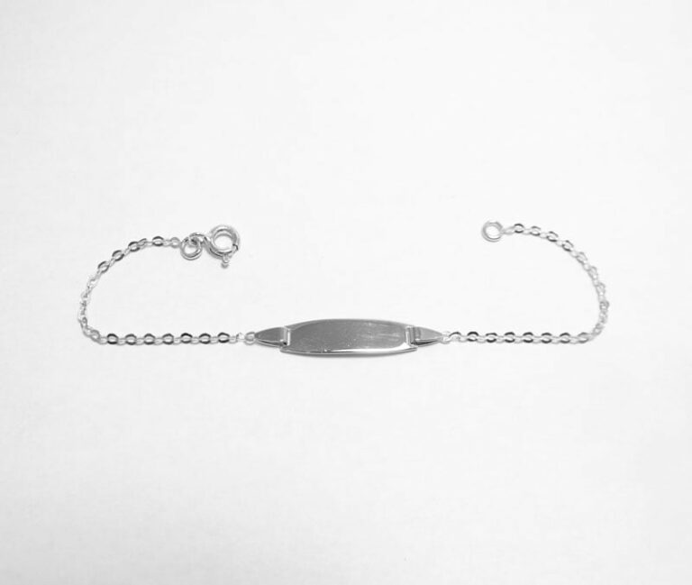 Gourmette bébé en or blanc 18 carats, rhodié.
