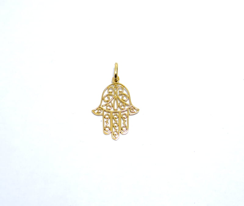 pendentif en or jaune 18 carats main de fatma