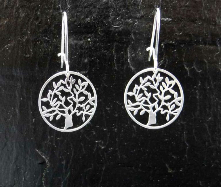 Boucles d’oreilles Arbre de vie  en argent.