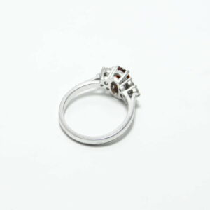 bague grenat spessartite avec diamants monture or blanc