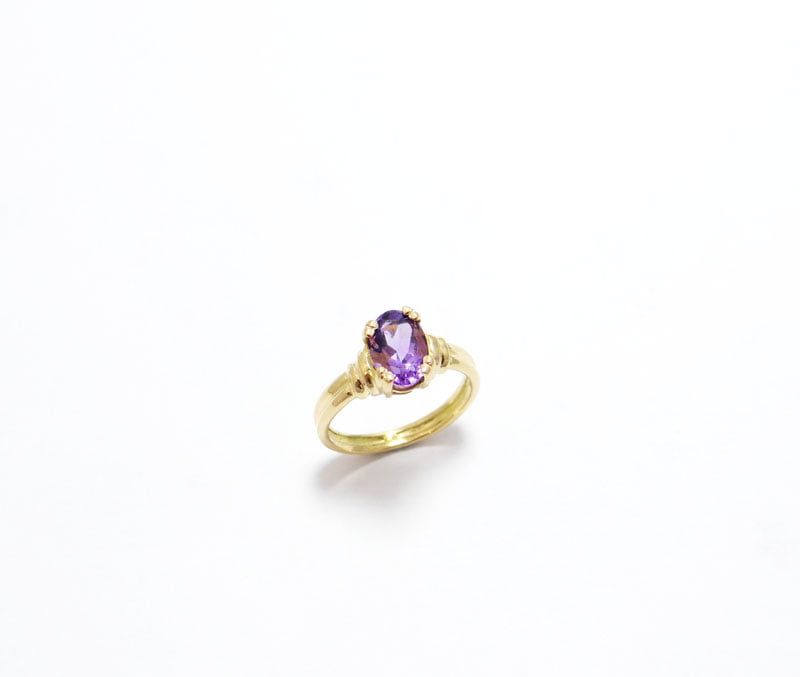 bague amethyste ovale monture or jaune