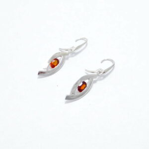 boucles d oreilles argent et grenats spessartite ovale 7/5mm