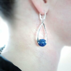 boucles d oreilles lapis lazuli boule ronde 12mm en argent 925