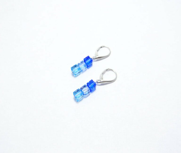 Boucles d’oreilles en argent 925 avec cristaux Swarovski carrés