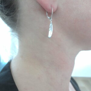 boucles d oreilles plume en argent 925