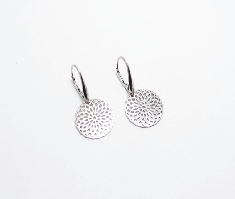 boucles d oreilles rosace en argent 925