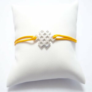 motif en or blanc infini bracelet cordon