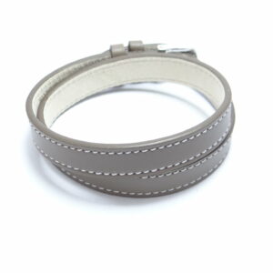 bracelet cuir lanière double tour couleur taupe