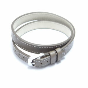 bracelet cuir lanière double tour couleur taupe