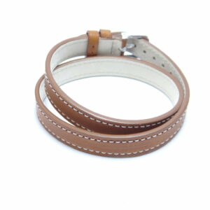 bracelet cuir lanière double tour couleur marron