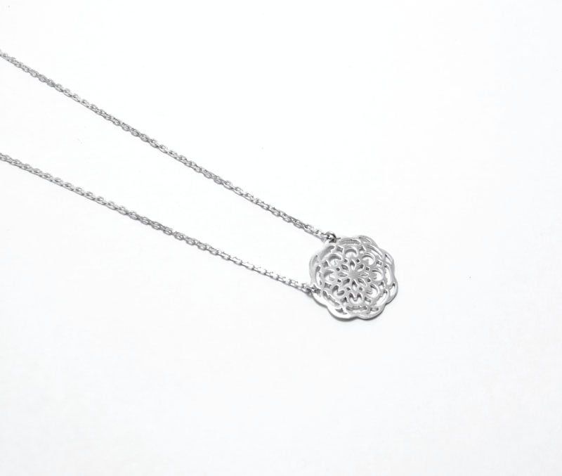 collier en argent 925 rosace