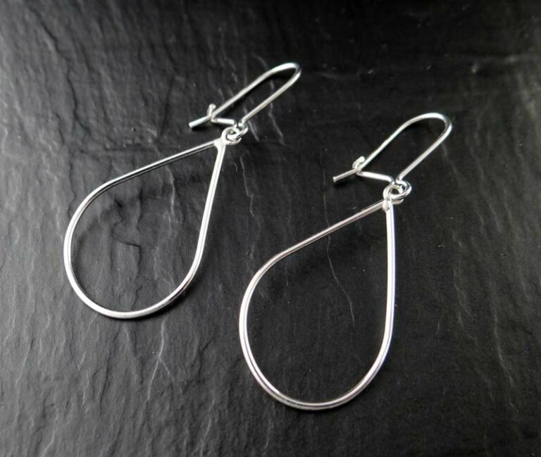 Boucles d’oreilles  gouttes  en argent 925.