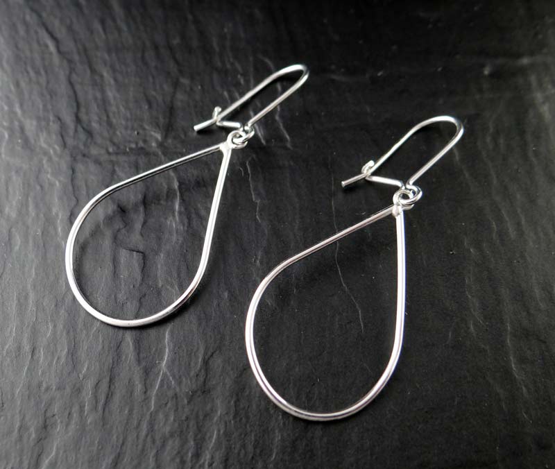 boucles d oreilles goutte en argent 925 rhodié