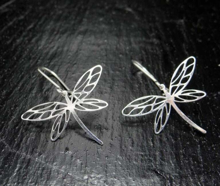 Boucles d’oreilles  Libellules en argent 925/1000.