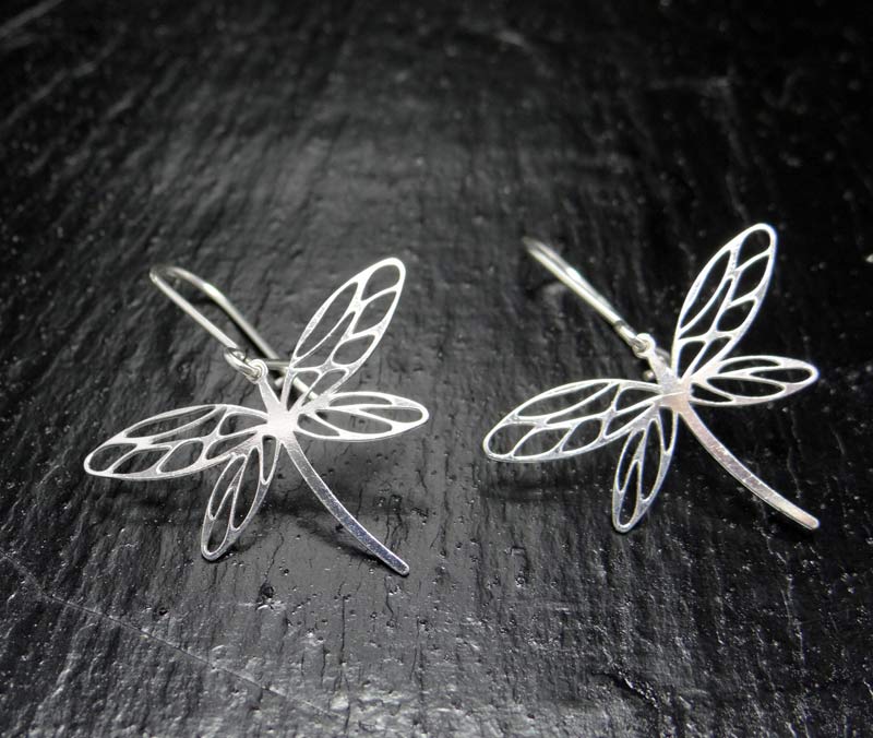 boucles d oreilles libellules en argent 925 rhodié