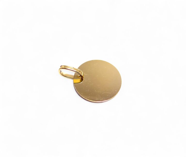 Pendentif médaille or jaune 750.