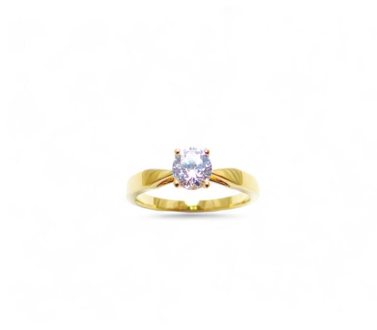 Solitaire  diamant  0.40 ct or jaune 18 carats