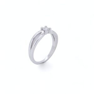 solitaire diamants or blanc 18 carats