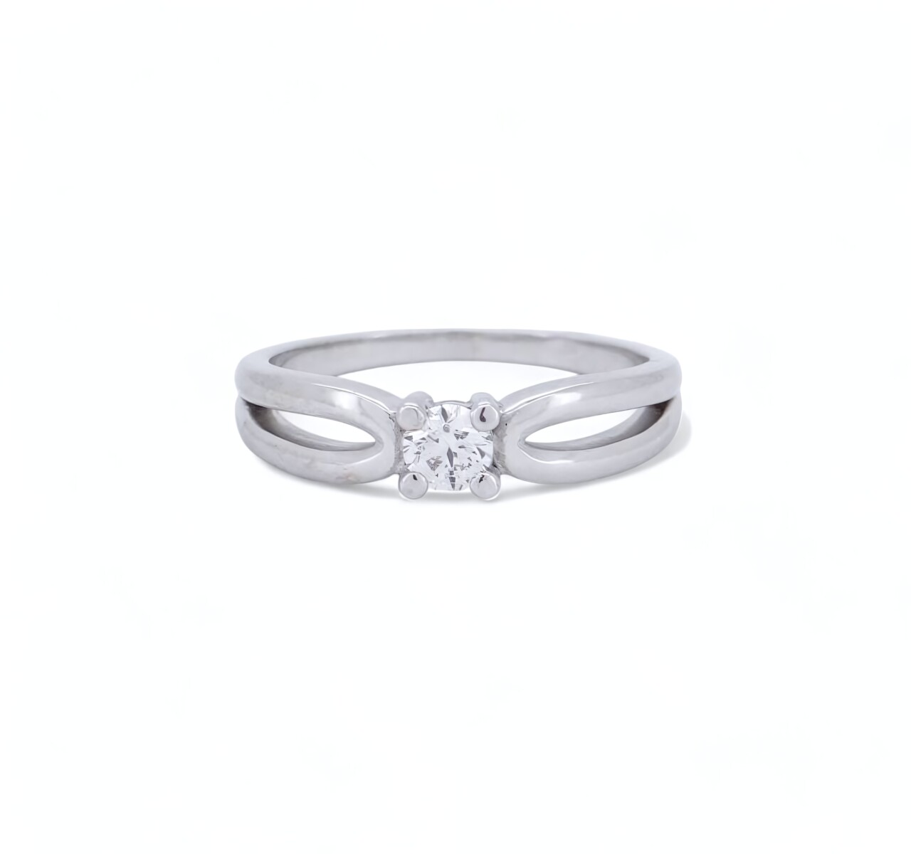 SOLITAIR DIAMANT OR BLANC 18 CRATS