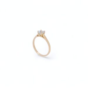 solitaire aigue marine or jaune 18 carats