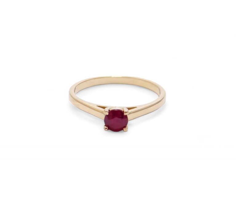 Solitaire rubis  or jaune 18 carats