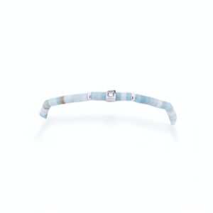 Bijou artisanal : bracelet en argent avec pierre amazonite et diamant, création joaillière unique