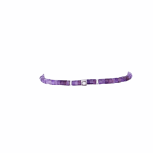 Bracelet en argent avec améthyste et diamant, bijou raffiné et élégant