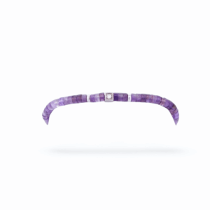 Bracelet améthyste en argent avec diamant, création de joaillier à Nantes