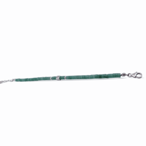 Bijou en argent avec pierre d'aventurine naturelle et éclats de diamant, bracelet élégant fait main