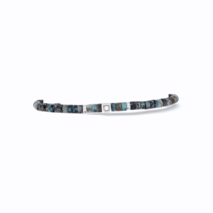 Bracelet en argent serti de diamants et orné de turquoise naturelle – bijou raffiné pour femme