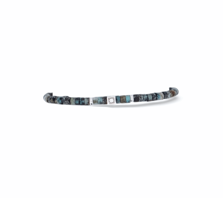 Bracelet argent  turquoise  et un diamant